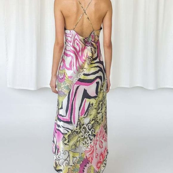 Mary L Couture Silk Zebra Print Dress - Picture 2 of 16